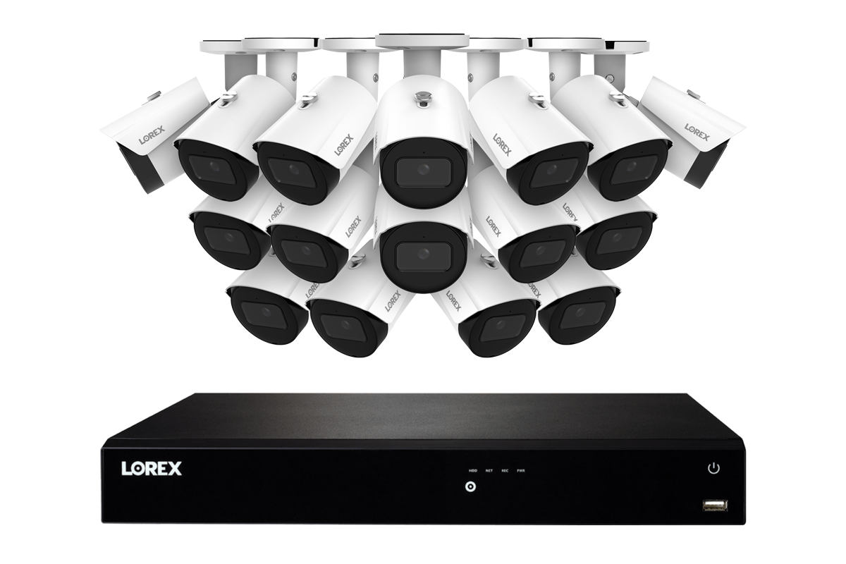 Lorex Fusion Series 4K 16 Camera Capable (Wired or Fusion Wi-Fi) 4TB Wired NVR System with A14 IP Bullet Cameras