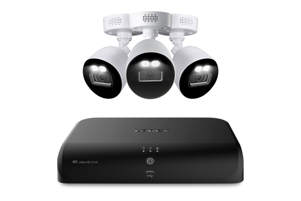 Lorex Fusion 4K 12 Camera Capable (8 Wired + 4 Wi-Fi) 2TB Wired DVR System with Three Active Deterrence Bullet Cameras - Amazon