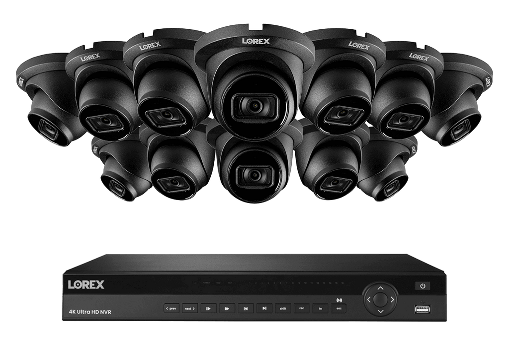 Lorex 4K (16 Camera Capable) 6TB Wired NVR System with Nocturnal 3 Smart IP Dome Cameras with Listen-In Audio and 30FPS