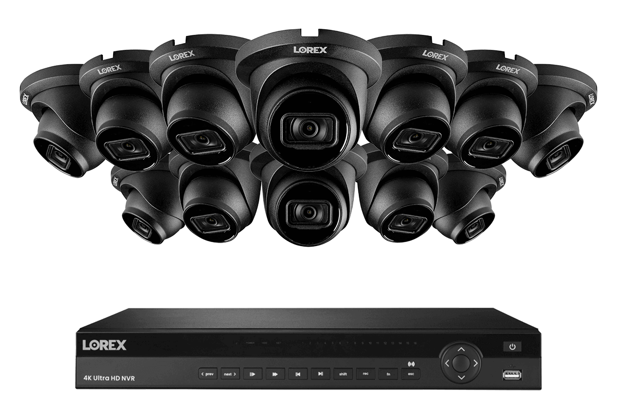 Lorex 4K (16 Camera Capable) 6TB Wired NVR System with Nocturnal 3 Smart IP Dome Cameras with Listen-In Audio and 30FPS
