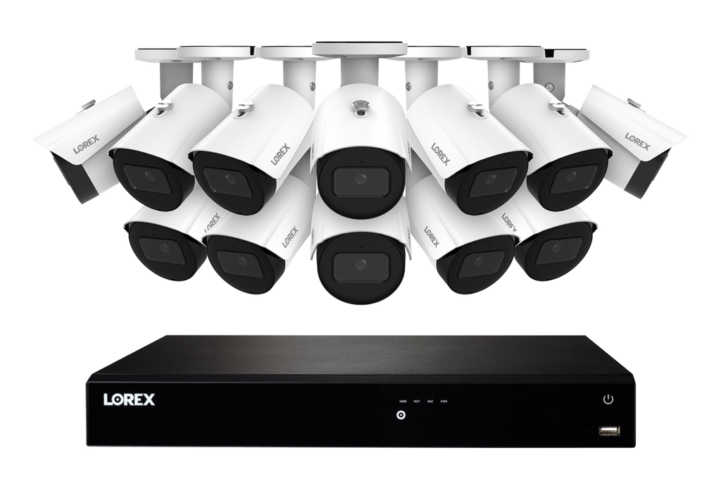 Lorex Fusion Series 4K 16 Camera Capable (Wired or Fusion Wi-Fi) 4TB Wired NVR System with A14 IP Bullet Cameras