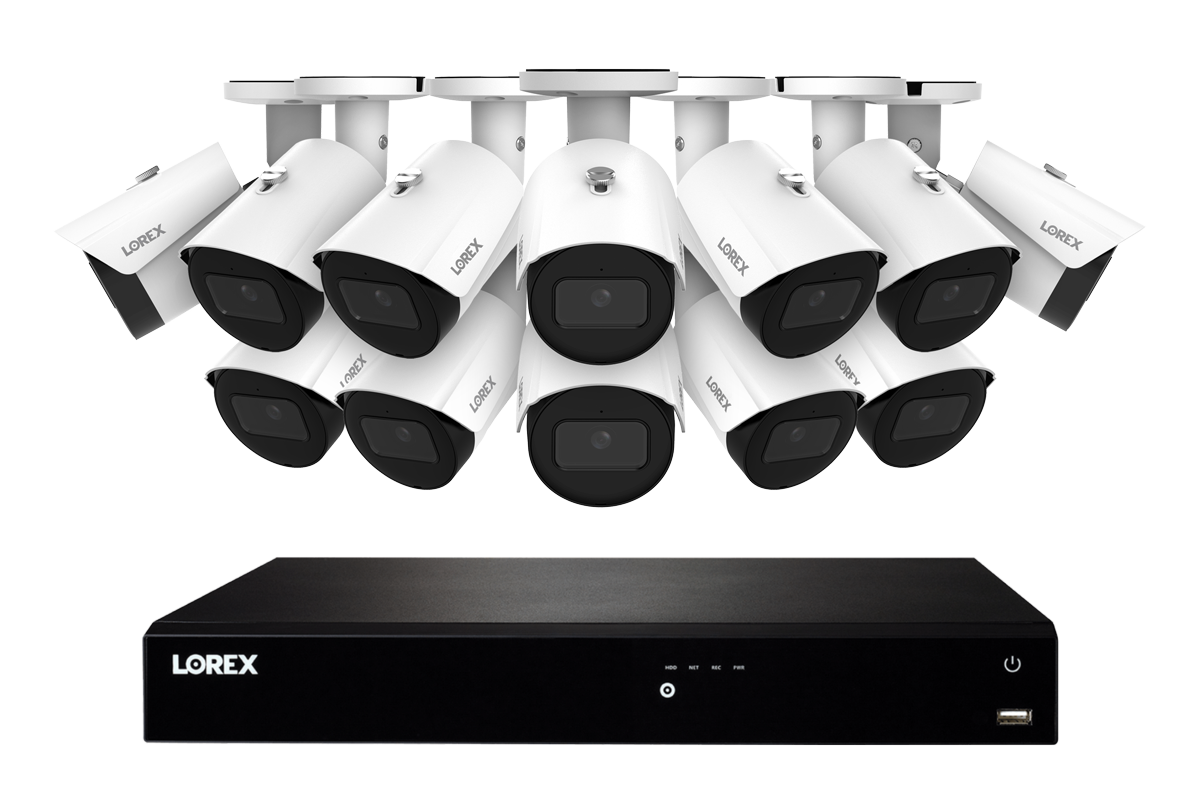 Lorex Fusion Series 4K 16 Camera Capable (Wired or Fusion Wi-Fi) 4TB Wired NVR System with A14 IP Bullet Cameras