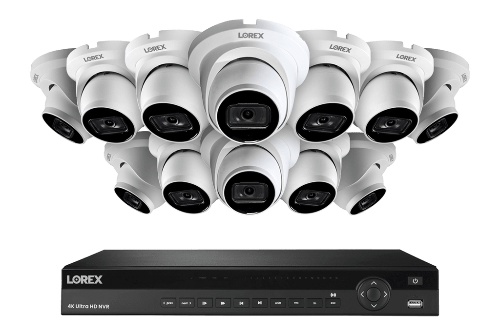 Lorex 4K (16 Camera Capable) 6TB Wired NVR System with Nocturnal 3 Smart IP Dome Cameras with Listen-In Audio and 30FPS