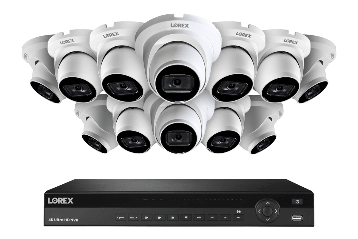 Lorex 4K (16 Camera Capable) 6TB Wired NVR System with Nocturnal 3 Smart IP Dome Cameras with Listen-In Audio and 30FPS