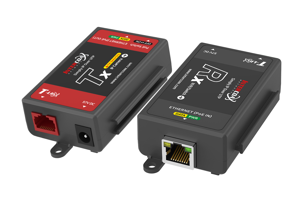Single Port IP & PoE Cat5e Extender Set (400m/1300ft end-to-end PoE Injector)