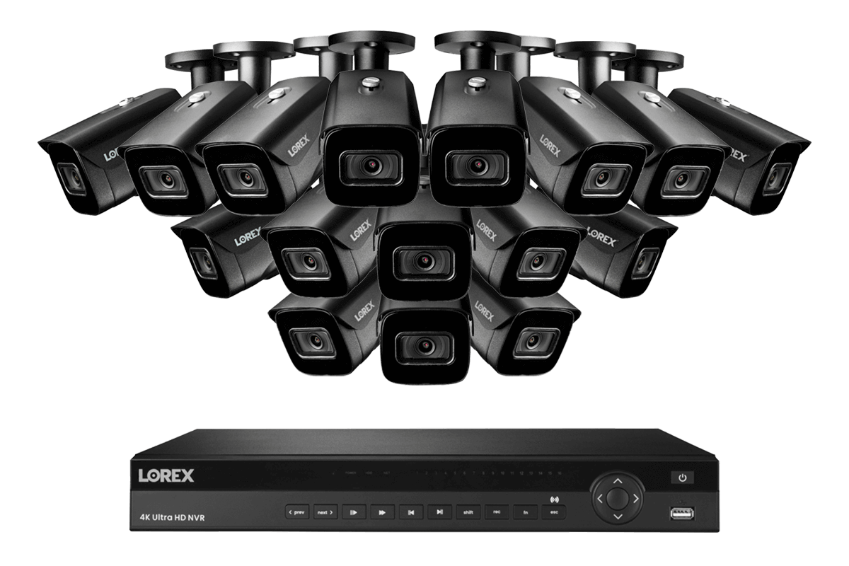 Lorex 4K (16 Camera Capable) 6TB Wired NVR System with Nocturnal 3 Smart IP Bullet Cameras with Listen-In Audio and 30FPS
