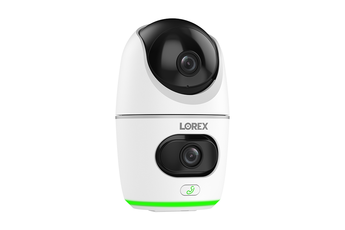 Lorex 2K Dual Lens Indoor Pan-Tilt Wi-Fi Security Camera (32GB)