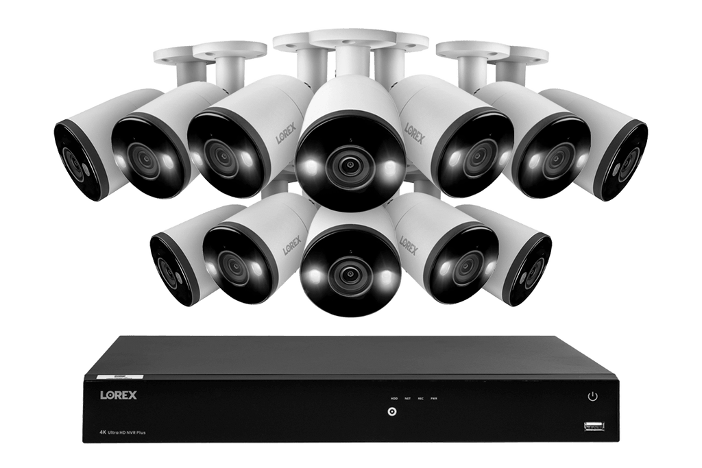 Lorex Fusion Series 4K 16 Camera Capable (Wired or Fusion Wi-Fi) 4TB Wired NVR System with H13 Bullet Cameras