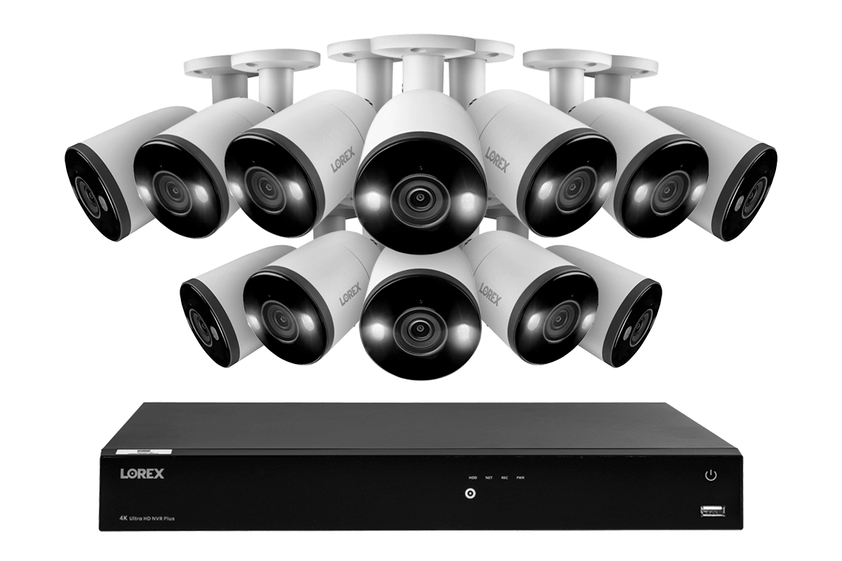 Lorex Fusion Series 4K 16 Camera Capable (Wired or Fusion Wi-Fi) 4TB Wired NVR System with H13 Bullet Cameras