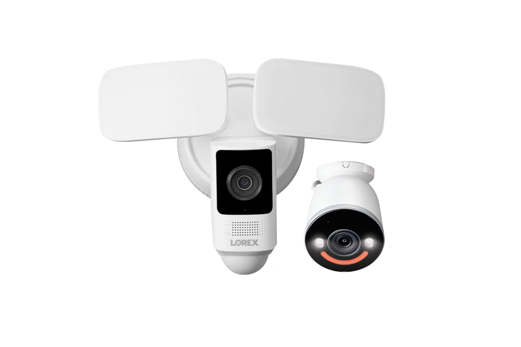 Lorex 2K Floodlight Wi-Fi Camera with 4K Spotlight Wi-Fi 6 Security Camera
