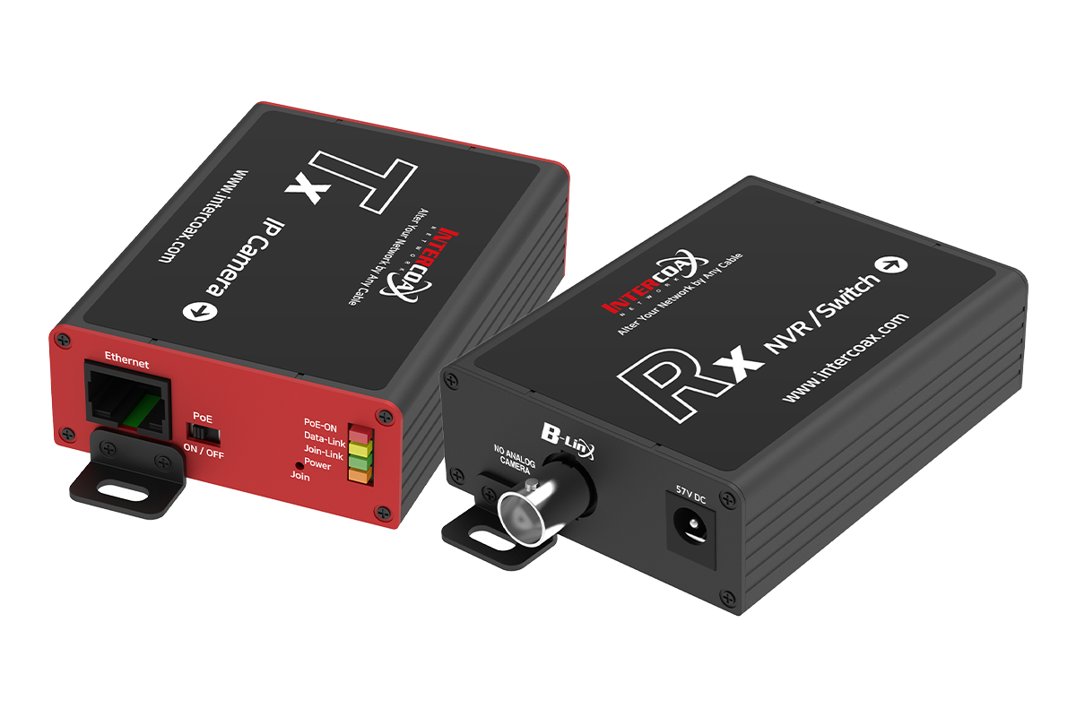 Professional Single Port IP & PoE over Coax Set (1200m/4000ft end-to-end converters)