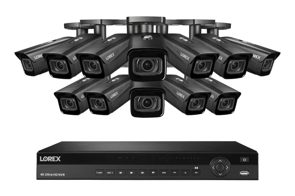Lorex 4K (16 Camera Capable) 4TB Wired NVR System with Nocturnal 3 Smart IP Bullet Cameras with Motorized Varifocal Lens