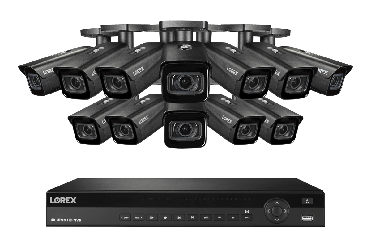 Lorex 4K (16 Camera Capable) 4TB Wired NVR System with Nocturnal 3 Smart IP Bullet Cameras with Motorized Varifocal Lens
