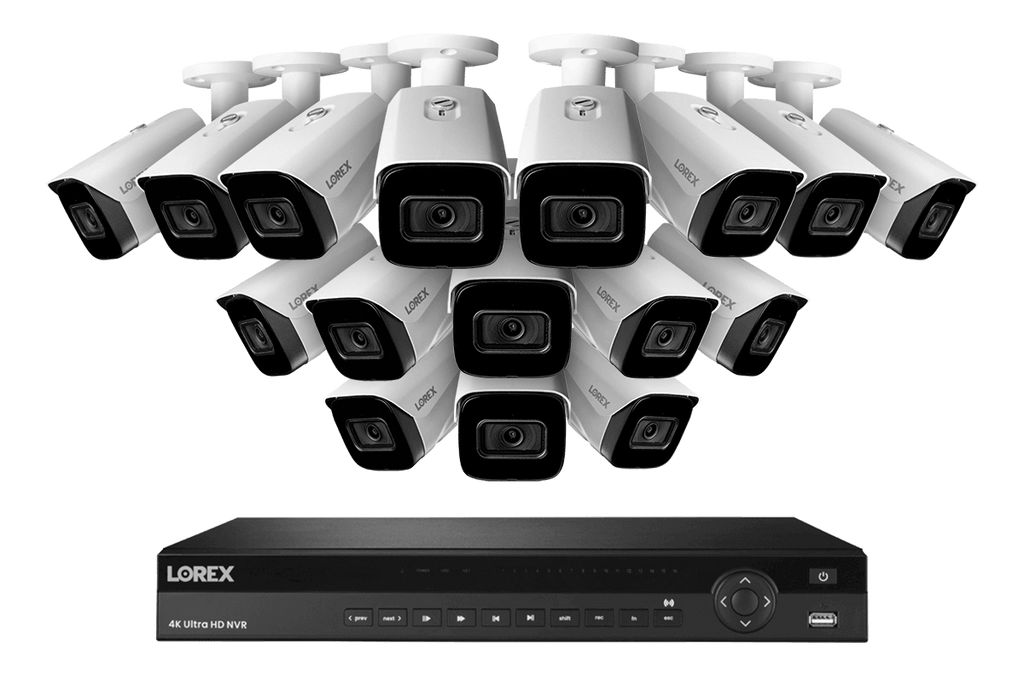 Lorex 4K (16 Camera Capable) 6TB Wired NVR System with Nocturnal 3 Smart IP Bullet Cameras with Listen-In Audio and 30FPS