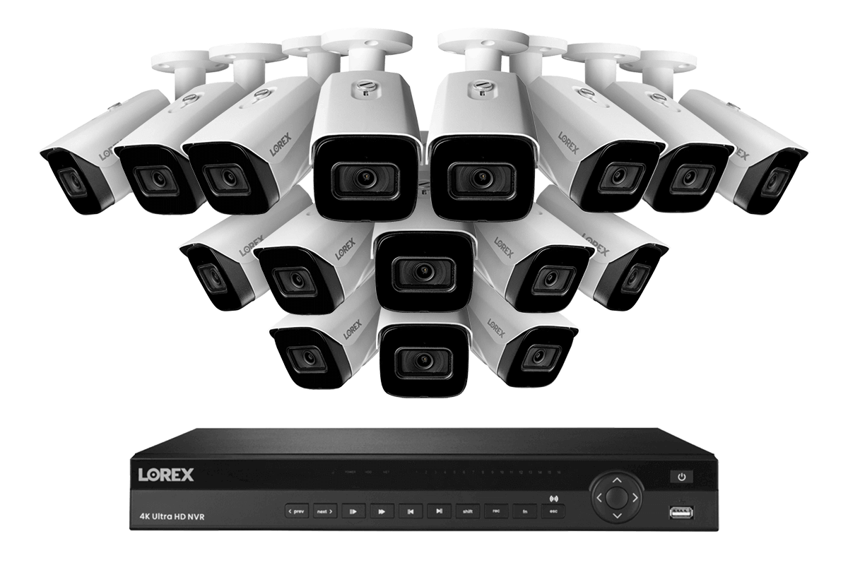 Lorex 4K (16 Camera Capable) 6TB Wired NVR System with Nocturnal 3 Smart IP Bullet Cameras with Listen-In Audio and 30FPS