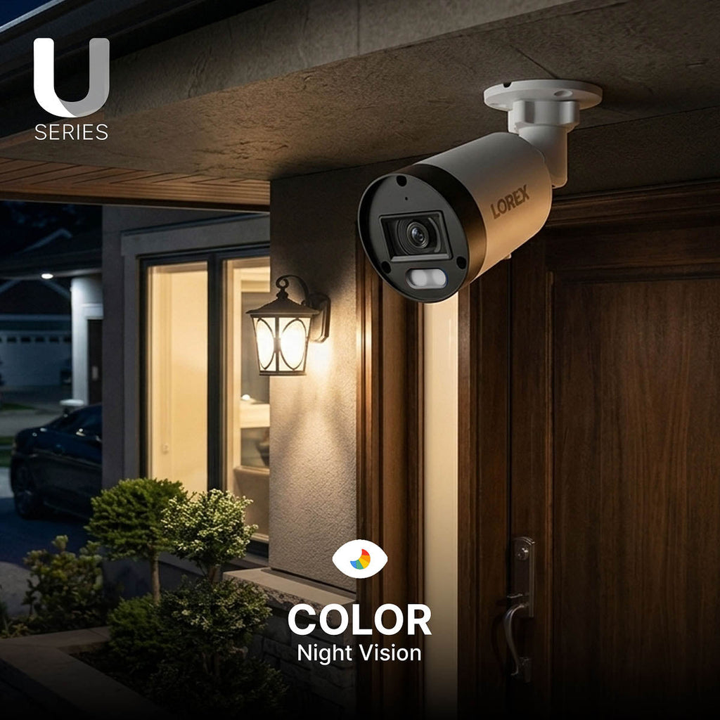 Lorex Connect U3 4K PoE Bullet Camera with Red & Blue Deterrence Lights