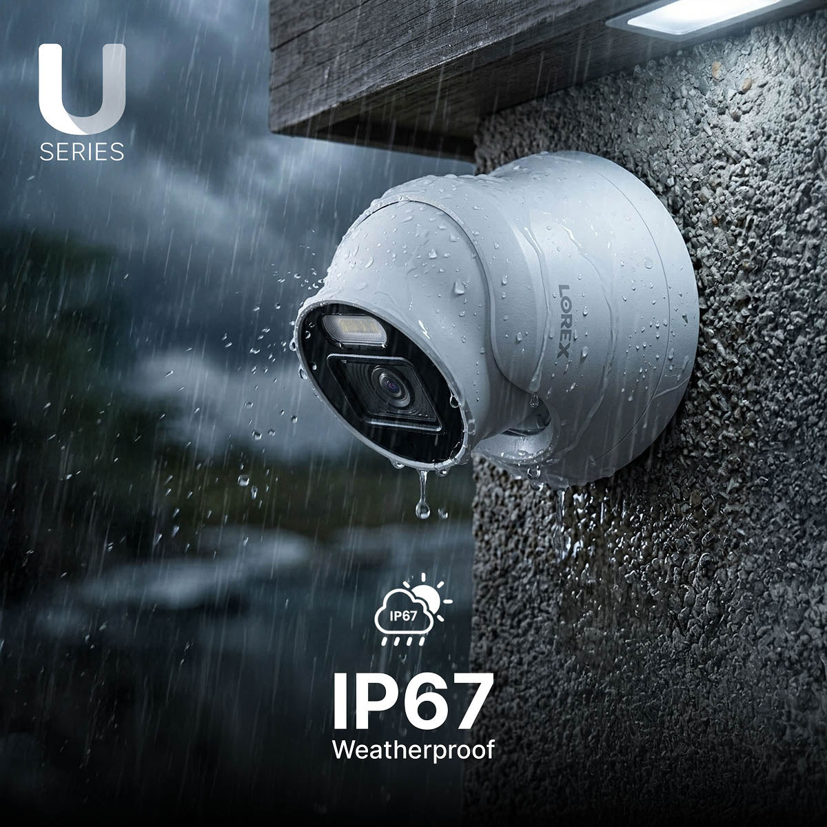 Lorex Connect U3 4K PoE Turret Camera with Red & Blue Deterrence Lights