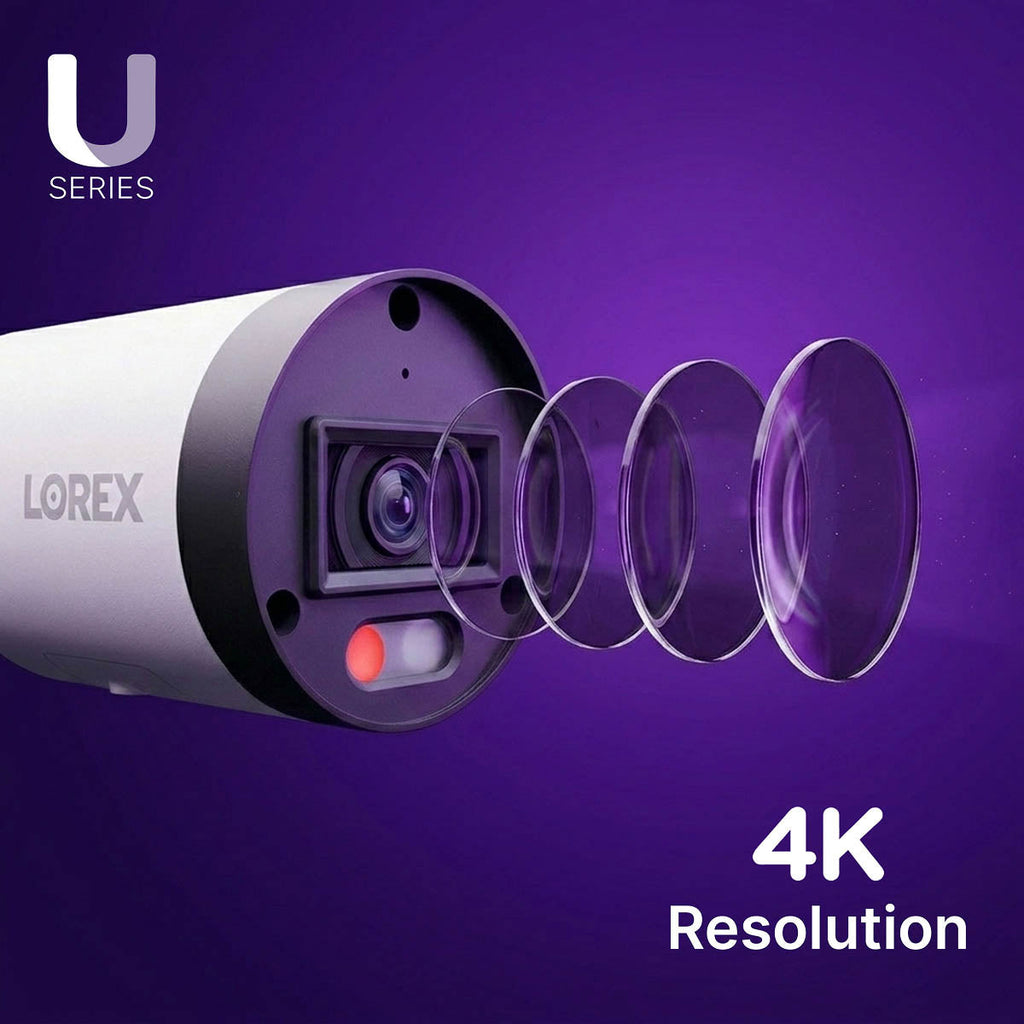 Lorex Connect U3 4K PoE Bullet Camera with Red & Blue Deterrence Lights