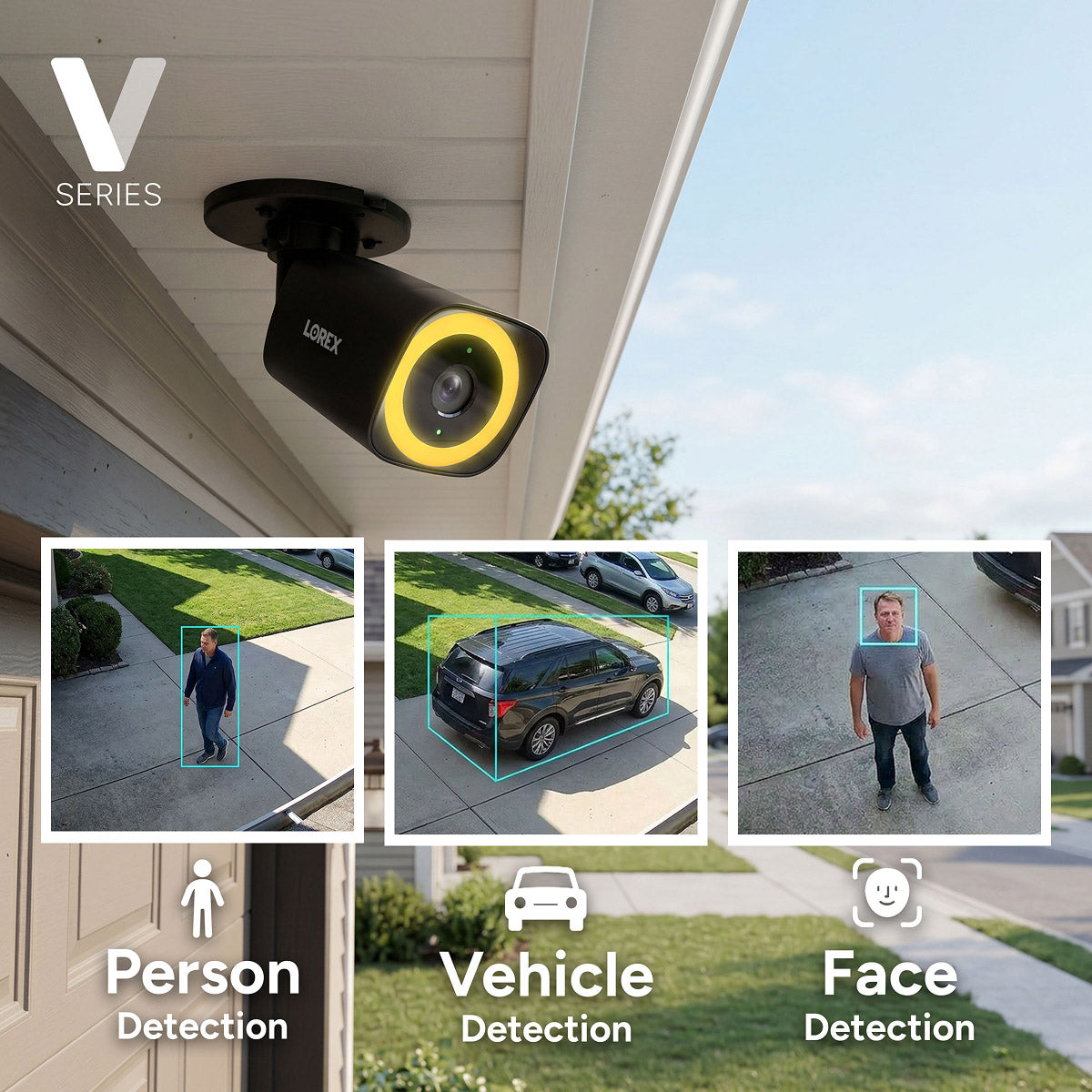 Lorex Connect V5 4K PoE Bullet Cameras with Color Smart Security Lighting - White/Black
