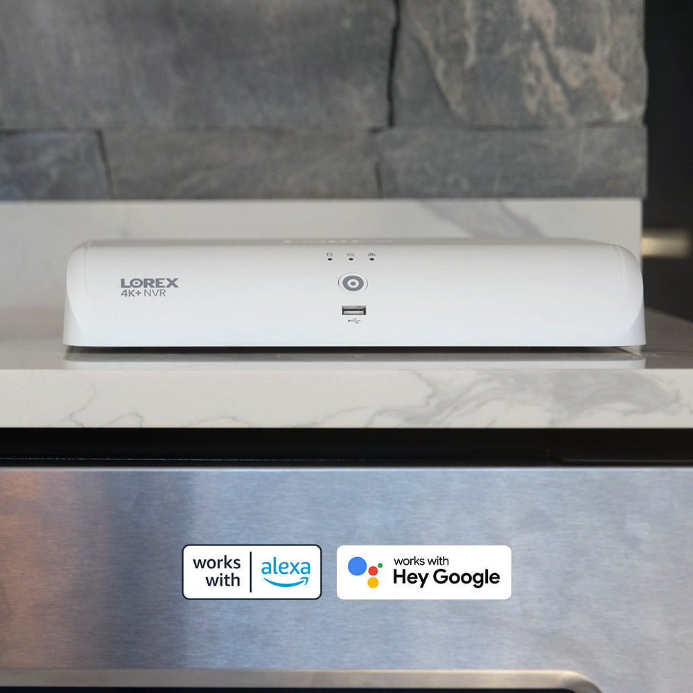 Lorex 4K Fusion Wired NVR System with Two 4K Dual Lens Smart Security Lighting Cameras