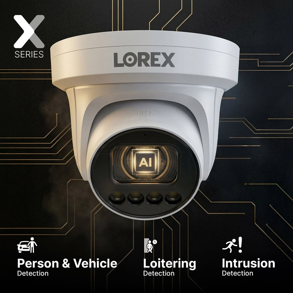 Lorex Connect X Series 4K 8-Channel Wired NVR System with X3 Turret Security Cameras - 2TB