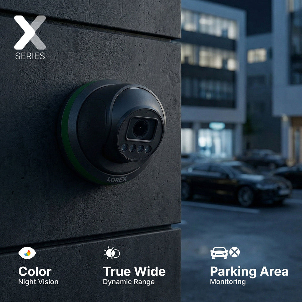 Lorex Connect X3 4K Motorized Varifocal PoE Turret Camera with Active Deterrence - Black/White