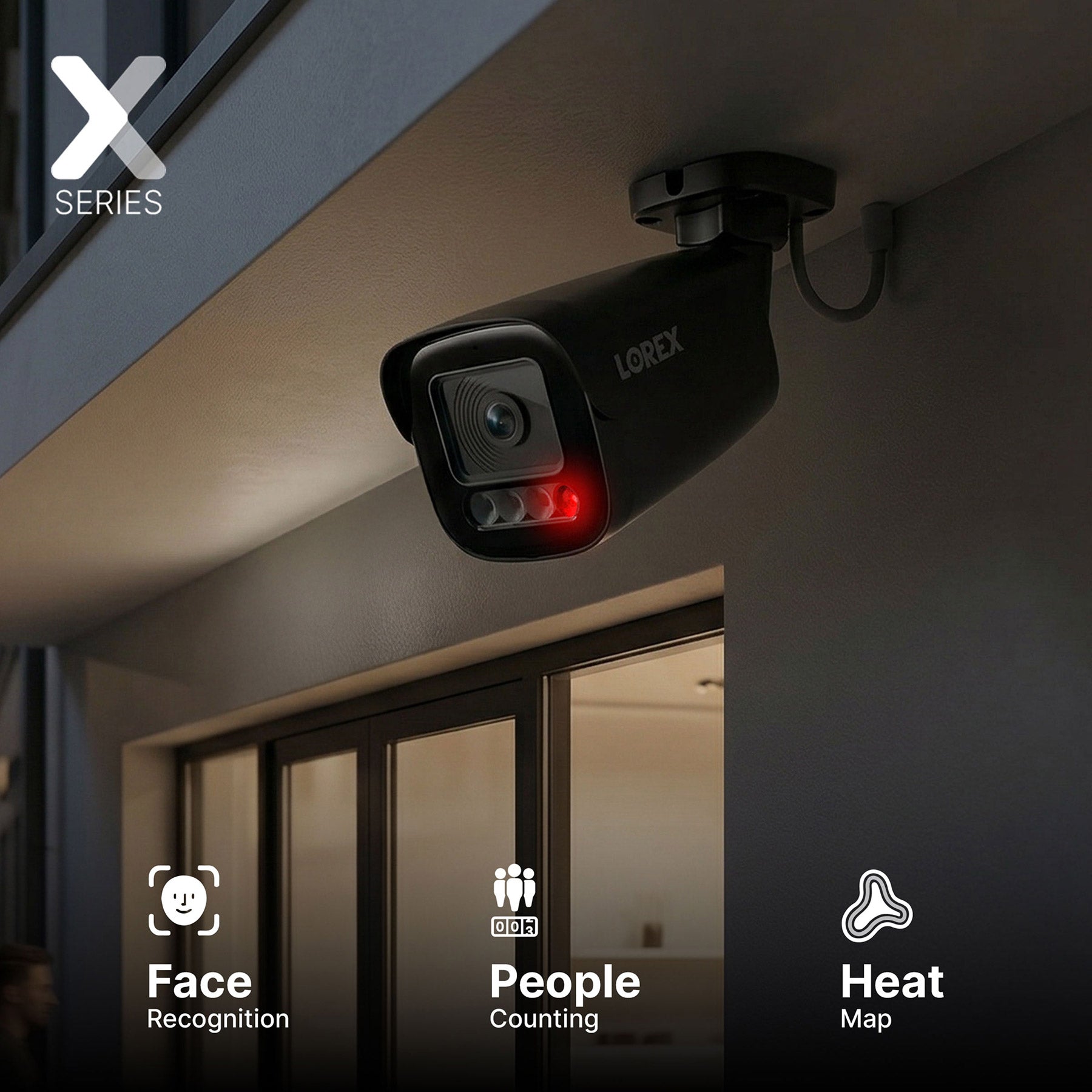 Lorex Connect X5 4K PoE Bullet Camera with AI Color Night Vision - White/Black