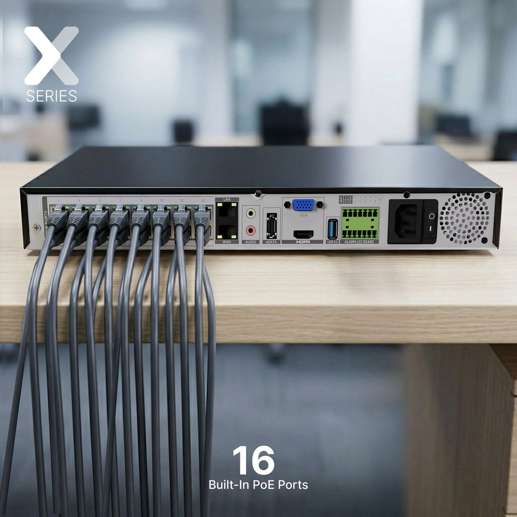 Lorex Connect X Series 4K 16-Channel Wired NVR System with X5 Turret Security Cameras - 4TB