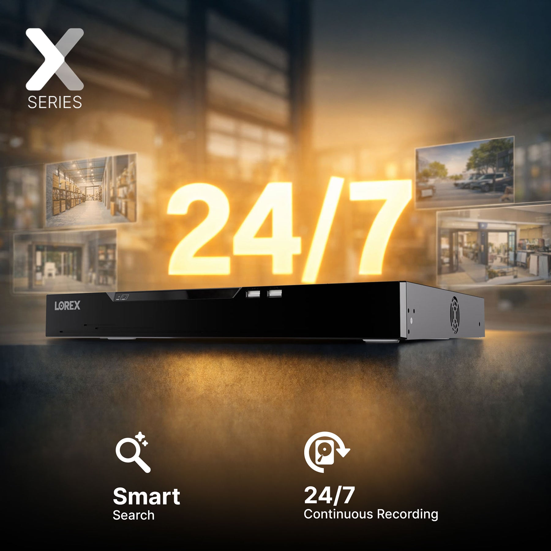 Lorex Connect X Series 4K 32-Channel Wired NVR System with X3 Bullet Security Cameras - 8TB